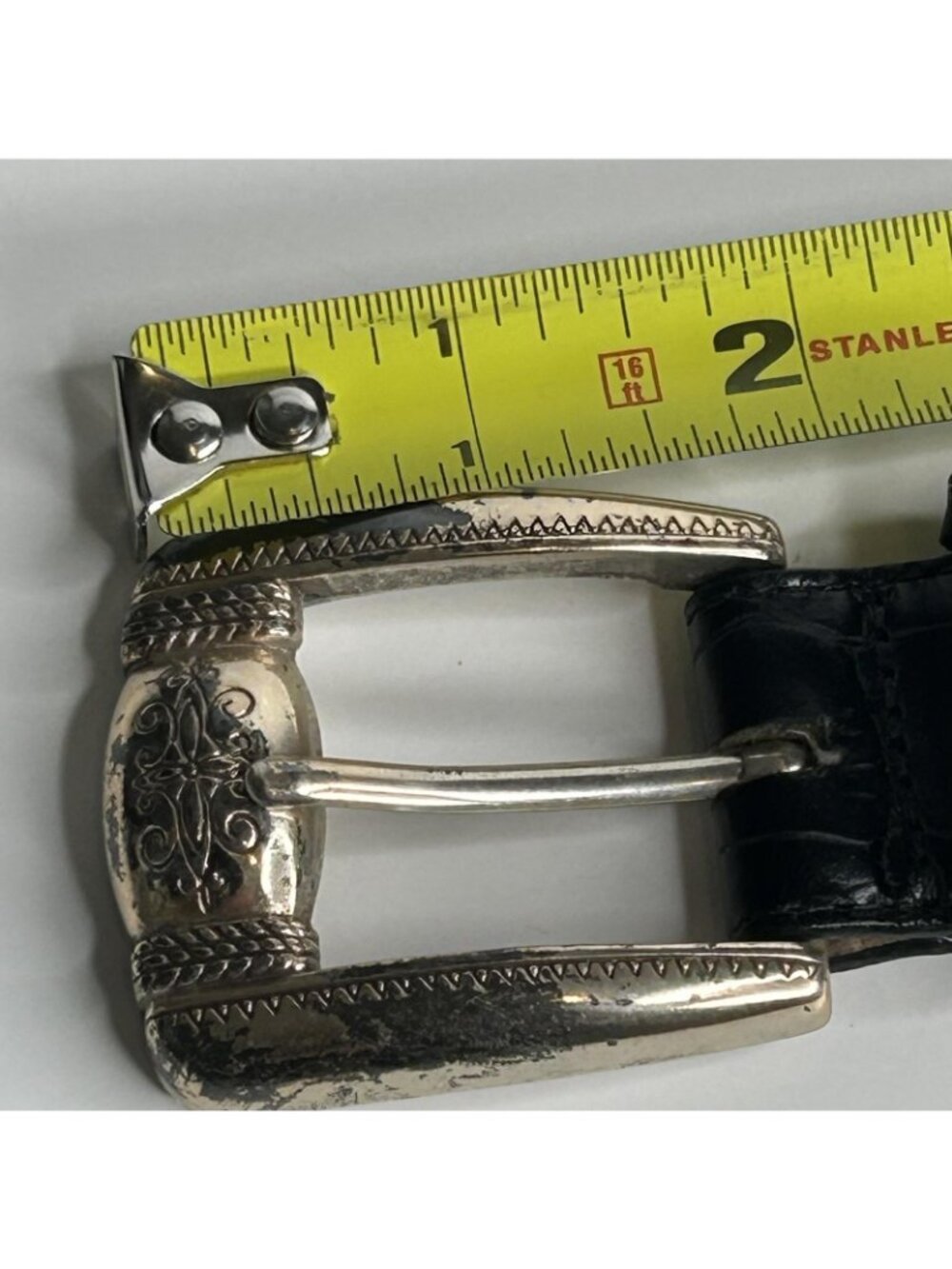 Brighton Belt Womens Large Black Leather Silver Western Concho Buckle 24703 - Picture 11 of 14